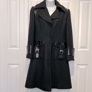 Ross Mayer‎ Black Boucle Wool Lined Winter Coat Size 4